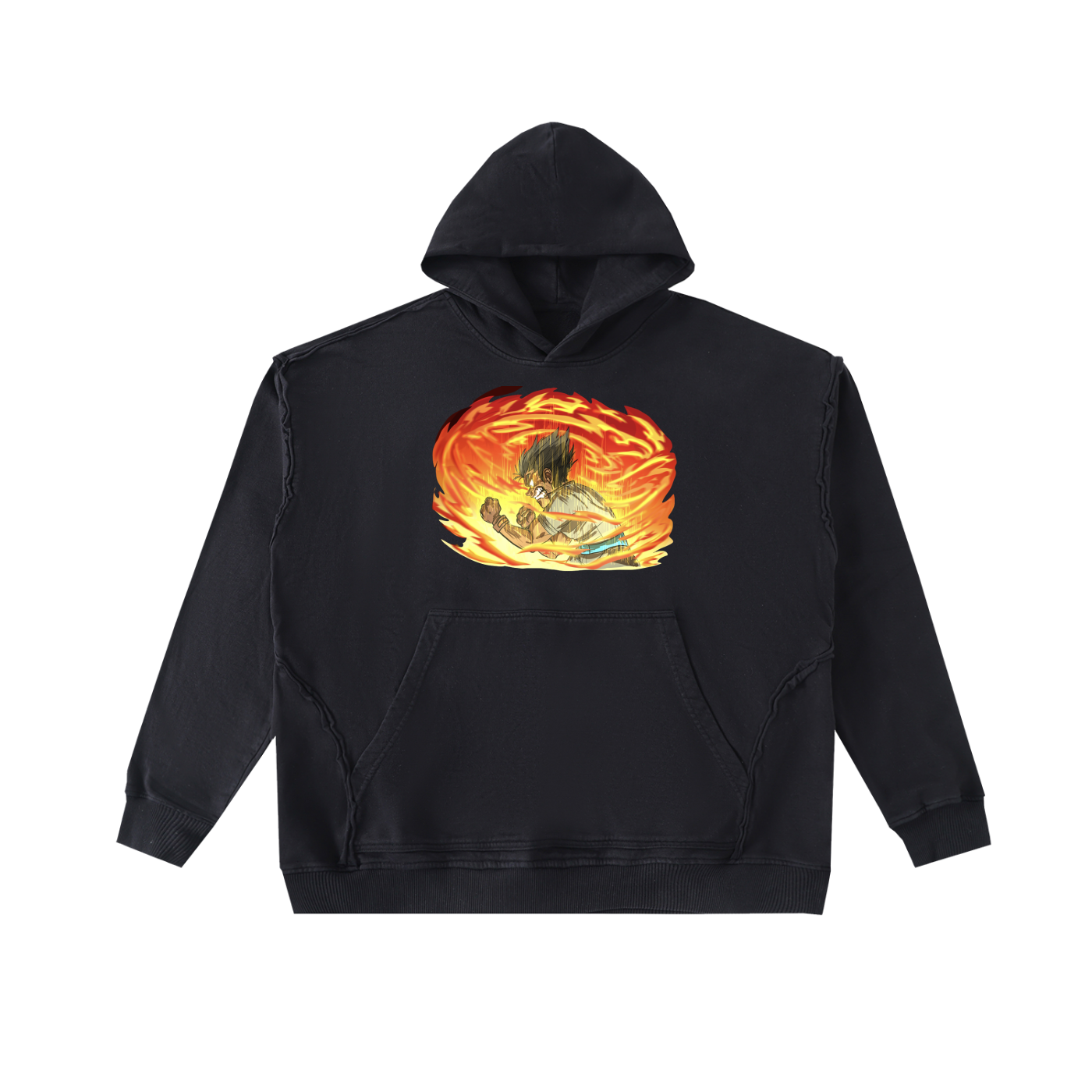 Raw-Seam Enzyme Washed Hoodie